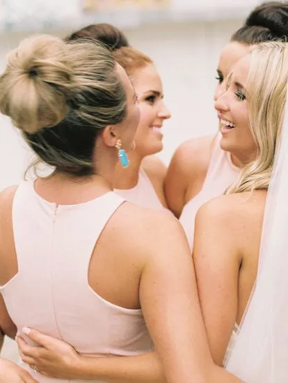 Blush Pink Mermaid Cheap Simple Elegant Wedding Party Long Bridesmaid Dresses, WG430
