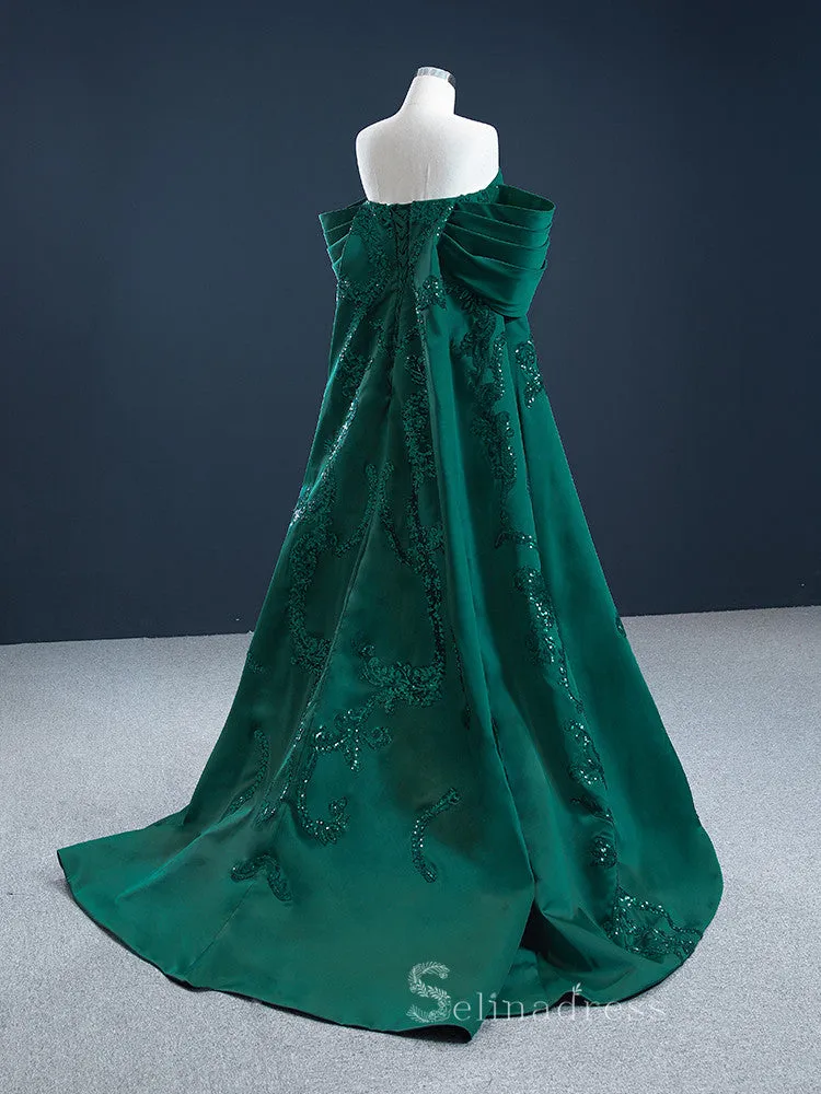 Feature Mermaid Strapless Luxury Prom Dress Sequins Evening Gowns DWH67227