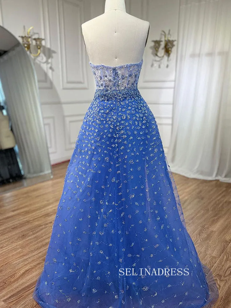 Luxury Sweetheart Beaded Prom Dress Overskirt High Quality Evening Gowns LA71796