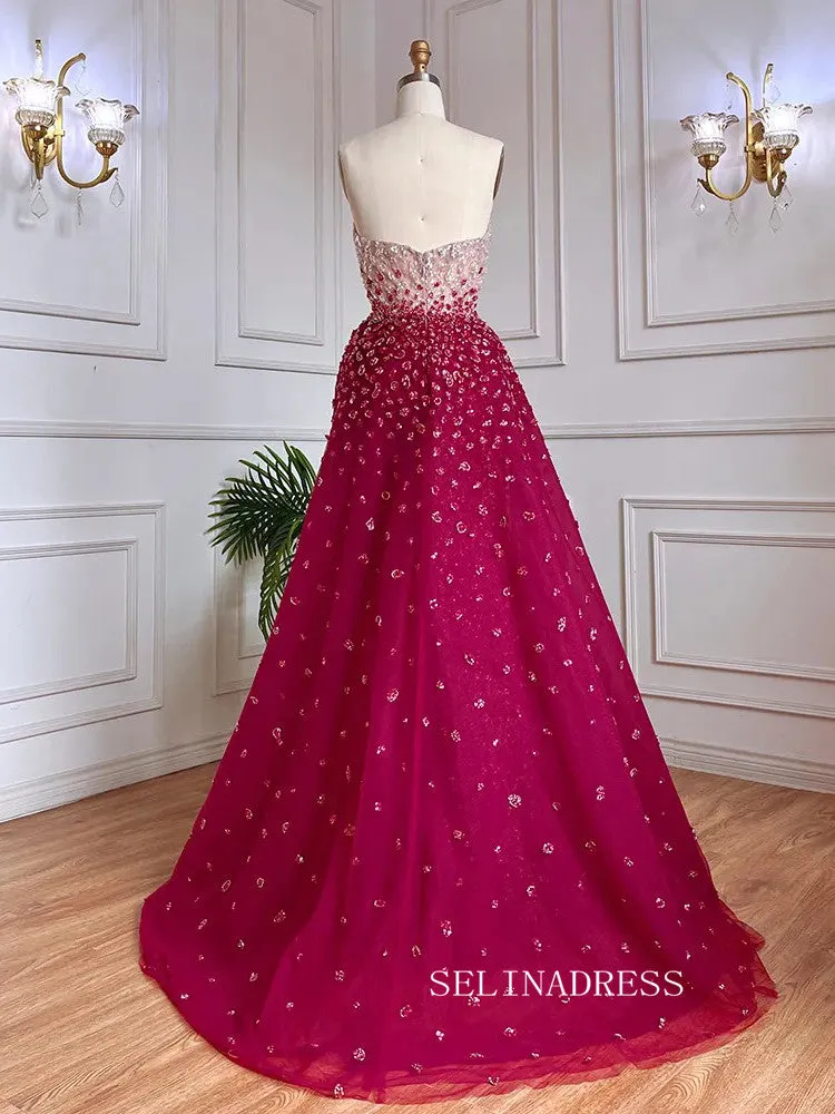 Luxury Sweetheart Beaded Prom Dress Overskirt High Quality Evening Gowns LA71796