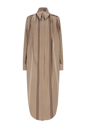 Oversized Pleated Shirt Dress