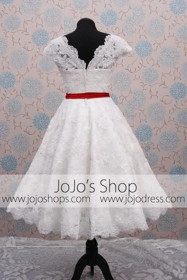 Retro 50s Wedding Dress Short Tea Length Wedding Dress