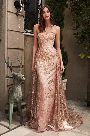 Strapless Glam Gown with Train