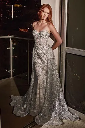 Strapless Glam Gown with Train