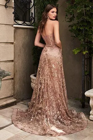 Strapless Glam Gown with Train